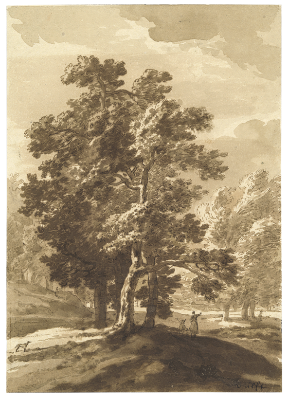 Jacob van der Ulft, Two Figures Under an Oak