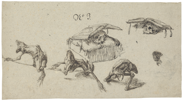 Jacques de Gheyn II, Sheet of Studies of Attributes Used in Witchcraft