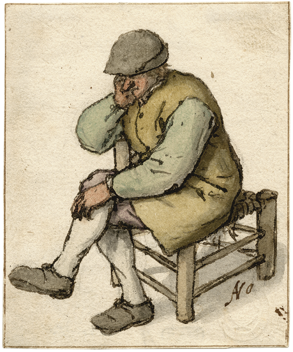 Adriaen van Ostade, Study of a Seated Man with Legs Crossed