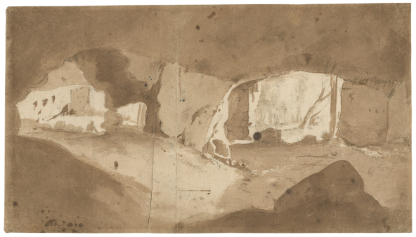 Francis Place, A Grotto (The Stables of the Villa Maecenas, Tivoli?)