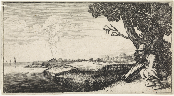 Jan van de Velde II, Landscape with a Defecating Man