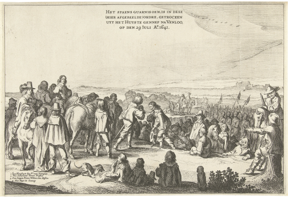 Pieter Nolpe, after Jan Martszen II, The Departure of the Spanish Garrison from Gennep [detail]