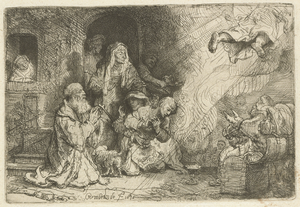 Rembrandt, The Angel Departing from the Family of Tobias