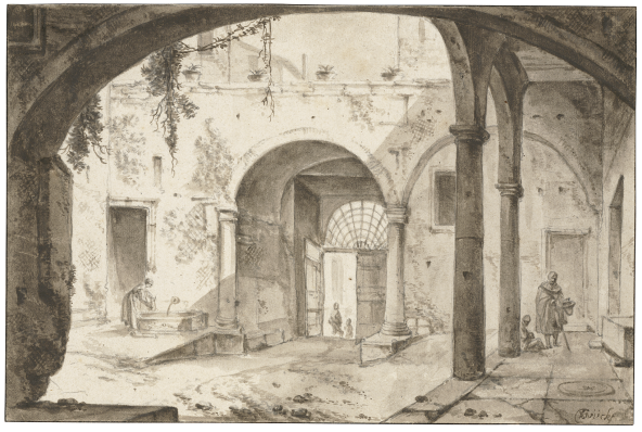 Thomas Wijck, An Italian Courtyard