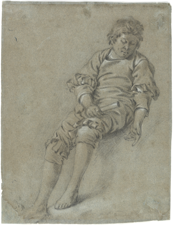 Jacob Backer, Study of a Seated Boy, Gazing Downward