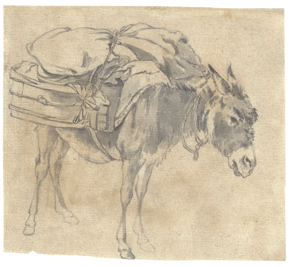 Willem Romeyn (attributed to), Study of a Laden Donkey