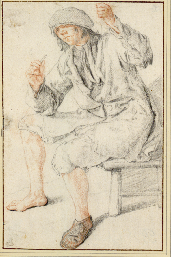 Cornelis Dusart, Young Man Seated with a Pipe