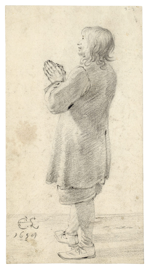 Cornelis Saftleven, Standing Young Man with Praying Hands