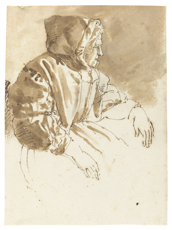 Constantijn Huygens II, Old Woman in Profile