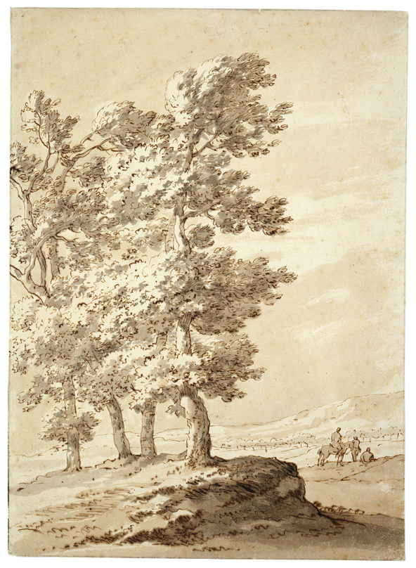 Jacob van der Ulft, Landscape with Trees and Figures